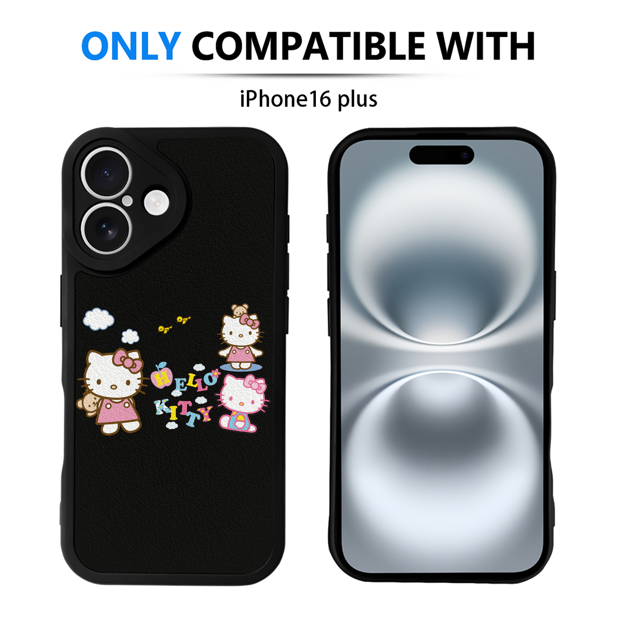（画像用） Hello Kitty ハローキティ 【iPhone 16シリーズ対応】シリコンスマホケース（レザー調） 材質：シリコン